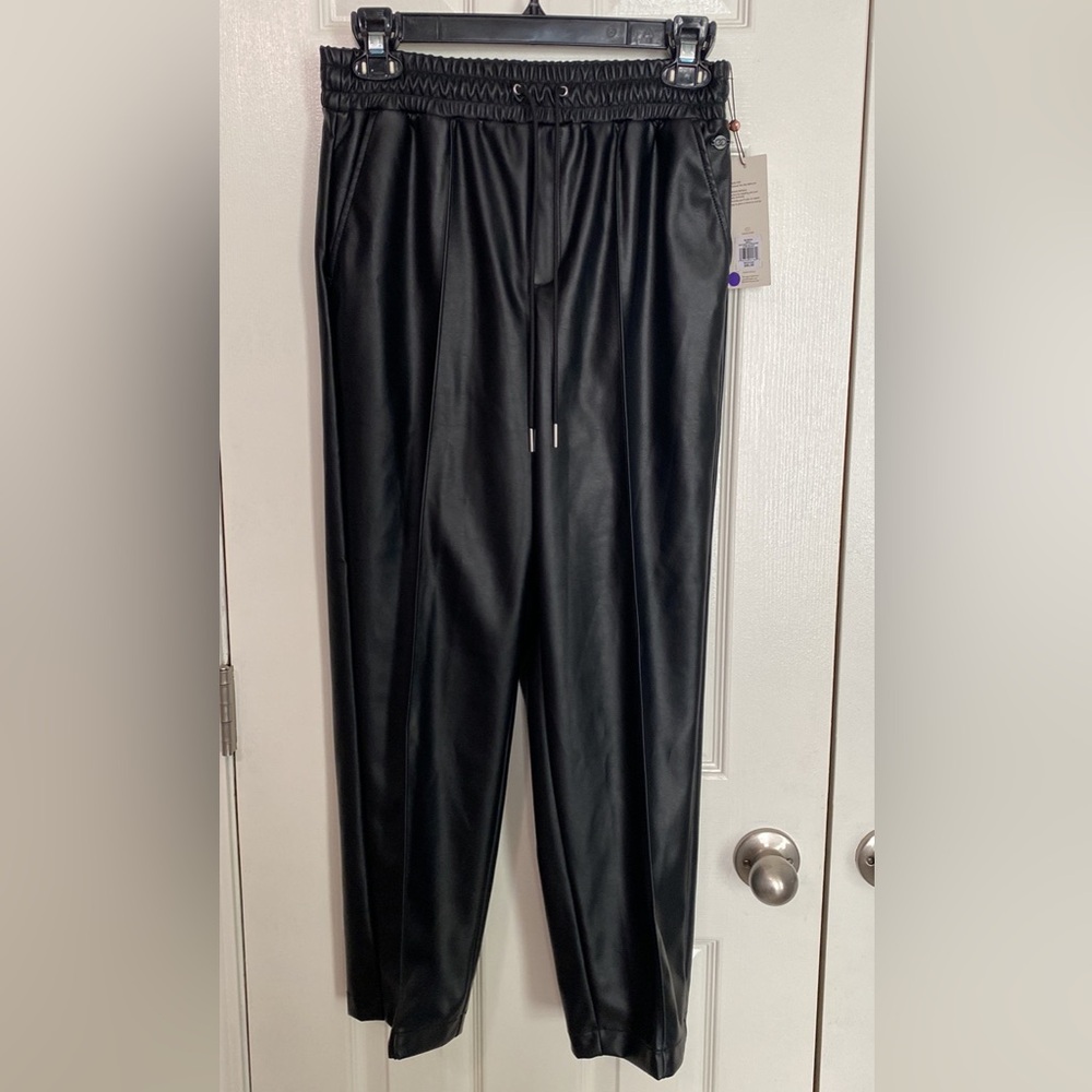 Calia Black Faux Leather Ladies Pants, small